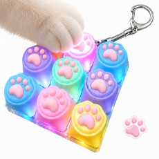트리플령 LED 고양이 키캡 키링 키보드 클릭커 딸깍이 열쇠고리, 1개, 혼합 9구 1개, 혼합 9구