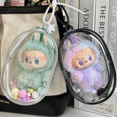 台灣出貨 前方高能娃包 DIMOO娃包 lulu豬娃包 17CM娃包 labubu 遛娃包 曬娃包 指娃包 娃娃外出包, 白色大Q（不含娃娃）超商限定23pcs,包+鑰匙扣, 1個