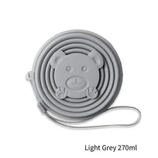 180/270ML 실리콘 접이식 여행 컵 뚜껑이있는 재사용 가능 및 휴대용 마시는 야외 하이킹 커피 핸드, 09 Light Grey 270ml, 분홍