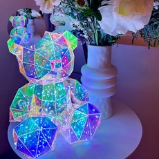 무드등 프리즘 곰돌이 중형 에펠탑 LED 은하수 오로라