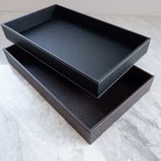 유피어 가죽 모던 트레이 (특대), 1개, 블랙