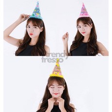 라포룸 고깔 모자 리본레이스형 고깔모자, 블루