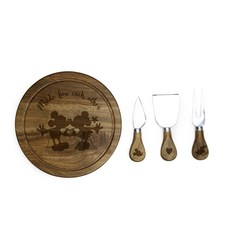 토스카나 아카시아 브리 치즈 도마 & 도구 세트 서빙보드, 1개, Acacia Wood Mickey & Minnie Mouse