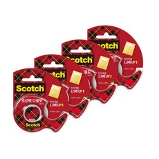 스카치 초강력 다용도 테이프 디스펜서 12mm x 20m, 투명, 4개