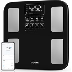 세미 체중계 가정용 체중계 몸무게 체중계 저울 체지방 체중계 스마트 체중계 블루투스 체중계, 1개, 블랙, S1
