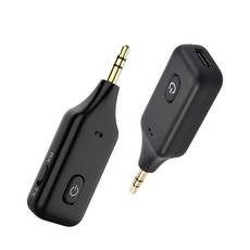 컴스 블루투스 v5.1 오디오 송수신기 AUX 스테레오 3.5mm, IH389, 블랙, 1개