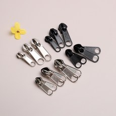 짱패브릭 8호 10호 12호 코일지퍼 슬라이더 /천막지퍼 슬라이더 / 텐트지퍼 슬라이드 / 가방지퍼 손잡이, 블랙투탭, 2개, 12호슬라이더