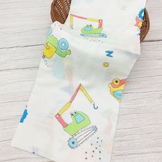 純棉雙層紗布巾 運動健身登山澡巾, 1個, 37X120CM工程車, 工程車