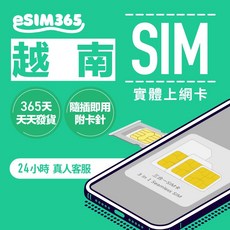 eSIM365 越南實體上網卡, 1個, 越南【上網吃到飽】,13天
