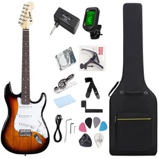 케이투엠 입문용 일렉 기타 + 미니 헤드폰 앰프 풀세트, 1개, 썬버스트, 6EGT002
