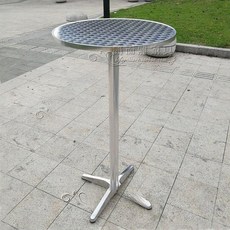 접이식 바 테이블 원형 스텐 카페 스탠딩 야외 업소용, 테이블 60x높이71cm 고정