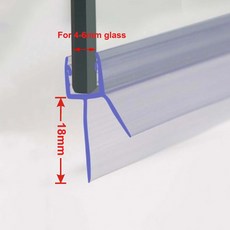 목욕 샤워 스크린 도어 씰 스트립 워터 배플 4 ~ 23mm 갭 창 Weatherstrip 유리 하드웨어, for 4-6mm glass, 1pc 40cm, 18mm gap