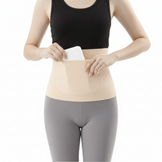 더간다 1+1 따뜻한 복부 핫팩 주머니 복대 워머 허리찜질, 블랙+스킨, 2개