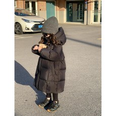 아짱 아동 남아 여아 공용 롱패딩 수입아동복 심플 겨울패딩 후드 아우터 점퍼 등원복 웰론솜