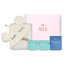【Shesmy 旭思蜜】新生兒寵愛媽咪彌月禮盒 (可分解衛生棉3盒+棉花糖絨機能巾) 新生兒禮盒