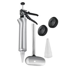shangren 코킹 건 도구 2 노즐이있는 스테인레스 스틸 수동 타일 시멘트 분무기 애플리케이터, 58cm, 은, 1개