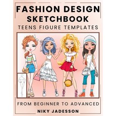(英文圖書)Fashion Design Sketchbook Teens Figure Templates: From Beginner to Advanced - A... 平裝版, Cathrinemell Publishing, 英文