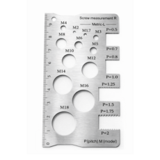 나사 측정 게이지 나사 규격 측정판 피치 직경 확인 스테인리스, 1개