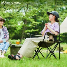 【GOOD LIFE 品好生活】IRIS OHYAMA 愛麗思歐雅瑪 高款露營摺疊月亮椅 CC-HIGH（軍綠色）, 軍綠色, 1件