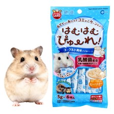 햄스터간식퓨레 마루칸 하무하무 퓨레 골든햄스터 기니피그 슈가글라이더 고슴도치 간식, 6개, 5g