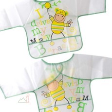 디쓰리포 아기앞치마 초록 아동 비닐 앞치마