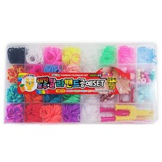 인기공예모음 인기공예모음 칼라밴드 비즈세트 네일아트 큐빅스티커 팔찌 만들기 집콕놀이, 12.8색칼라밴드공예세트, 1개