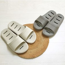 납짝 욕실화, 2개, 샌드+그레이