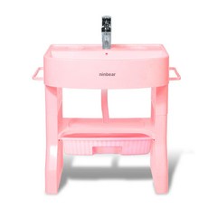 유아용 세면대 세면기 높이조절, 1개, 핑크 전동 배수함 있음
