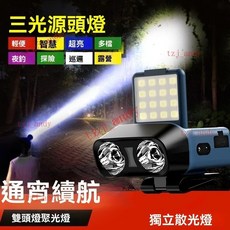 頭燈 強光超亮長續航鋰電USB充電便攜式智能感應COB帽夾燈輕便夜釣新款, 珊瑚藍【可夾帽/左側感應/無極調光】,貓頭鷹Pro至尊款/1800Mah, 1個