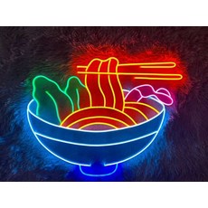 인스 네온사인 커피 조명 LED 라면, 50x38cm 12V 플러그