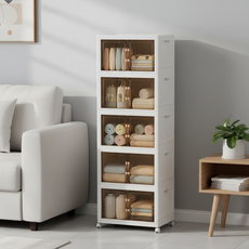 리빙코아 프리미엄 대용량 다용도 접이식 폴딩 리빙박스, 5개, 화이트