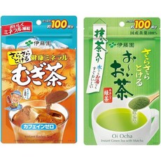 이토엔 일본 분말 보리차 녹차 말차 가루 2종 세트