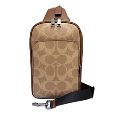 Coach 棕色 Signature 單肩斜背包