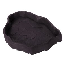 파충류 먹이 그릇 작은 플라스틱 물 공급 그릇 도마뱀과 호환되는 벌레 먹이 접시, 1개, Dark brown
