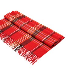 經典紅色格紋流蘇圍巾，柔軟舒適保暖披肩，時尚百搭多功能