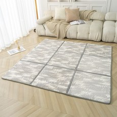 可折疊地墊 - 客廳/兒童爬行/防滑/隔音墊 - 沙發地毯適用, 紋韻格墊,195x195公分, 1個