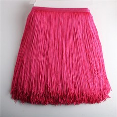 1 메터/몫 30cm 긴 프린지 레이스 술 폴리 에스테르 트림 리본 라틴 댄스 스커트 커튼 바느질, 10 metros, Rose