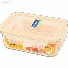 글라스락 라인 직사각 715ml 유리 밀폐용기 전자레인지유리용기 밀폐력좋은, 1개, 715L
