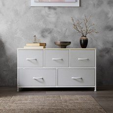 소웰홈 패브릭 2단5문 모던 TV수납장, 라이트그레이, 5단