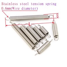 10PCS 와이어 직경 6mm 스테인레스 스틸 인장 연장 스프링 외경 4mm 5mm 길이 15mm 80mm, 4mm(OD), 0.6mm, 40mm(L)
