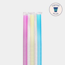 개별포장 버블티 빨대 12x25cm 혼합 200개 스트로우, 1개