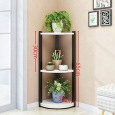 원목 철제 코너 화분 스탠드 다단 삼각형 실내 발코니 거실 진열 수납 선반, 3단, 넓은 코너 3단 화이트보드 블랙