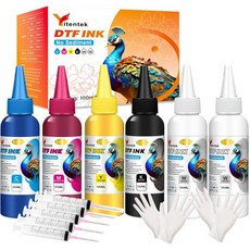 엡손 ET-8550ET-8500 프린터용 DTF 잉크 자동 충전 DTF 필름 열전달 잉크 변환 키트100ml x 6 2WhCMYK 직접 충전, 100ml*6(2w+cmyk)