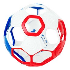 Oball 洞動球 4吋沙沙洞動足球 嬰幼兒玩具 訓練抓握 刺激聽覺, 紅白藍