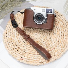 필름 x half 가죽 하프케이스 카메라 포함 스트랩 보호 케이스, L. Fuji Xhalf Brown Prote