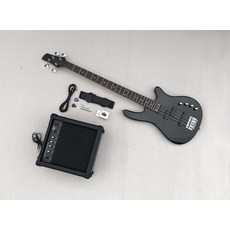 전자 베이스 기타 입문용 일렉트로 픽업 액티브 록 연습 연주용 헤드리스 앰프, 1개, 기본 색상, 베이스+스피커+튜너+액세서리