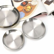 오늘상회 스텐 접시 원형 플레이트 캠핑 그릇 17cm 스테인레스접시 캠핑용품