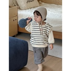 四口甜 嬰幼兒條紋針織背心 秋冬新款 (73-110)