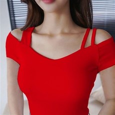 오프숄더 스포츠 나시 재즈 댄스상의 라틴 라인댄스상의 여성의류 제품 끈나시 운동복, 14.빨강 XL