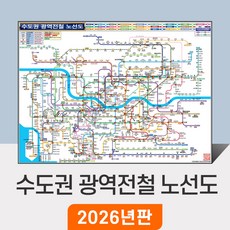 [지도코리아] 수도권 광역전철 노선도 110x79cm 코팅 소형 - 경기도 서울 서울시 약식 지하철노선도 철도 GTX 전철 지하철 노선 지도 전도 최신판